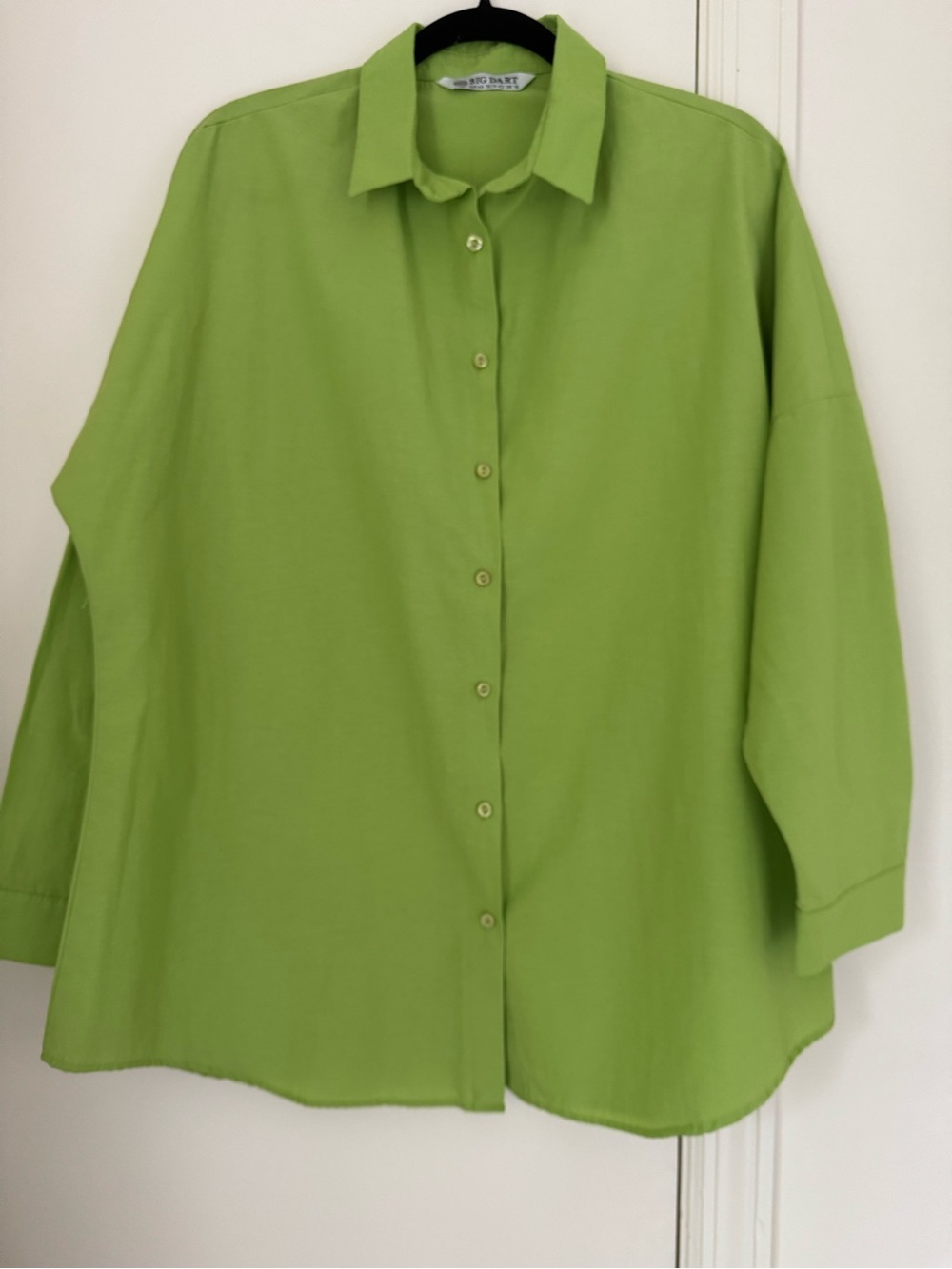 Big Dart Women's Lime Green Button-Down Shirt